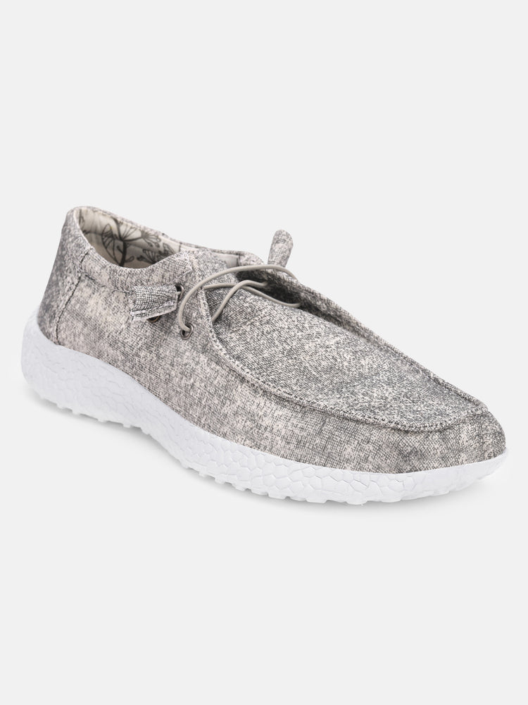 Women Grey Casual Canvas Slip-On Sneakers Shoes - JUMP USA