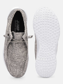 Women Grey Casual Canvas Slip-On Sneakers Shoes - JUMP USA