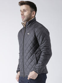Men Solid Casual Padded Jacket - JUMP USA
