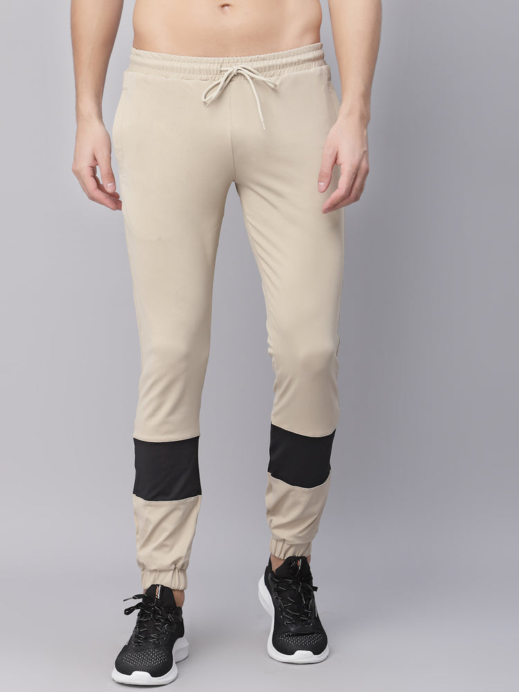 JUMP USA Men's Beige Solid Casual Joggers