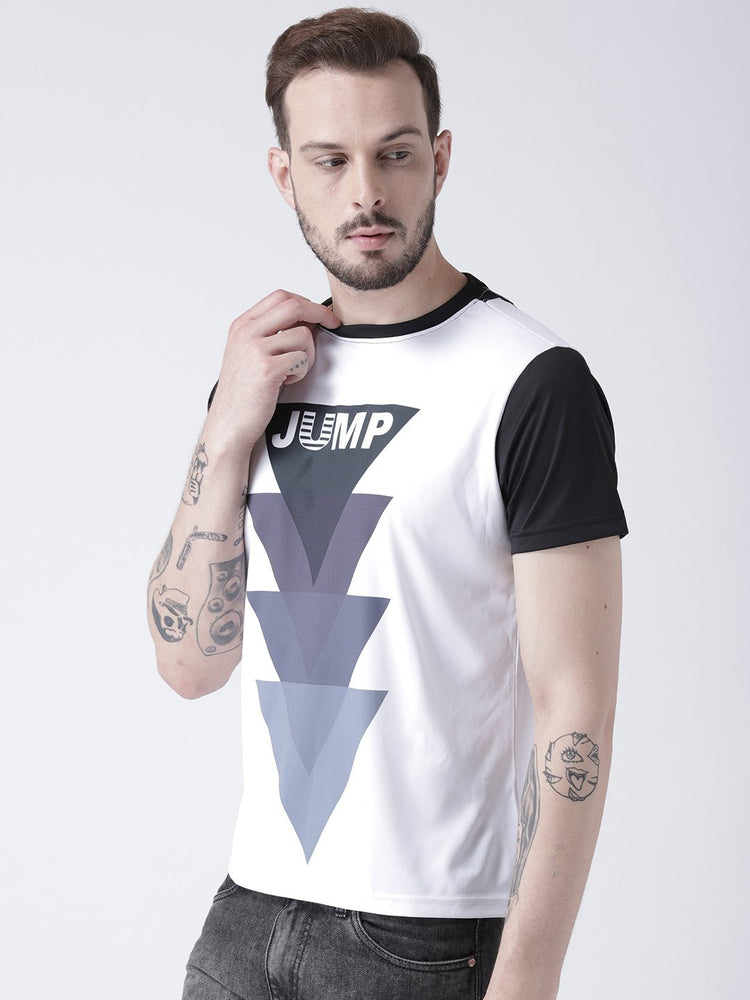 Men White Graphic Round Neck T-shirt - JUMP USA