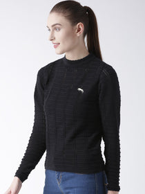 Women Cotton Casual Long Sleeve  Black Winter Sweaters - JUMP USA (1568777240618)