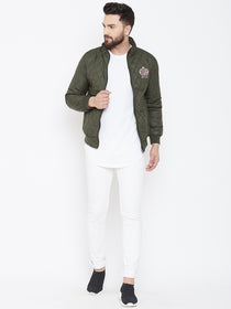 JUMP USA Men Green Design Casual Quilted Jacket - JUMP USA
