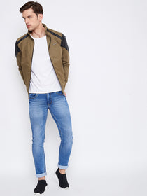 JUMP USA Men Brown Solid Casual Bomber Jacket - JUMP USA