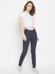 Women Navy Blue Casual Tights - JUMP USA