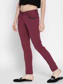 Women Solid Slim Fit Trousers - JUMP USA