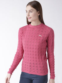 Women Cotton Casual Long Sleeve  Pink Winter Sweaters - JUMP USA (1568777175082)