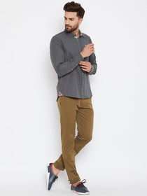 JUMP USA Men Grey Regular Fit Solid Casual Shirt - JUMP USA