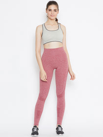 JUMP USA Women Red Solid Skinny-Fit Tights - JUMP USA