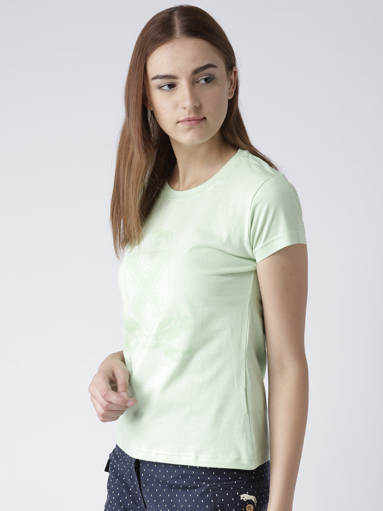 Women Green Casual T-shirt - JUMP USA