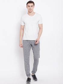 Men Slim Fit Grey Solid Active Wear Joggers - JUMP USA