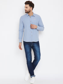 JUMP USA Men Blue Regular Fit Solid Casual Shirt - JUMP USA