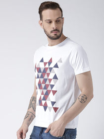Men White Graphic Round Neck T-shirt - JUMP USA