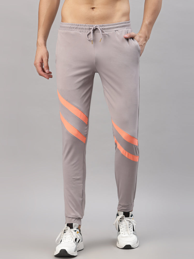 JUMP USA Men Grey Solid Active Wear Slim-Fit Joggers