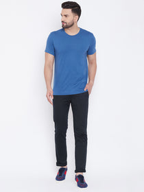 JUMP USA Men Navy Blue Regular Fit Solid Trousers - JUMP USA