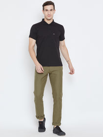 Men Olive Casual Trousers - JUMP USA