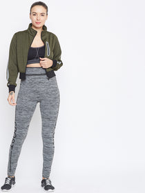 JUMP USA Women Olive Solid Sporty Jacket - JUMP USA