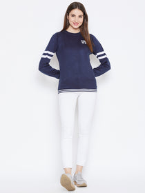 JUMP USA Women Navy Blue Solid Sweaters - JUMP USA