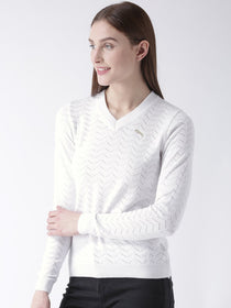 Women Cotton Casual Long Sleeve  White Winter Sweaters - JUMP USA (1568776355882)