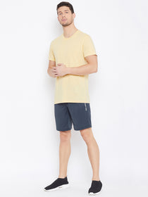 JUMP USA Men Navy Blue Solid Active Wear Shorts - JUMP USA