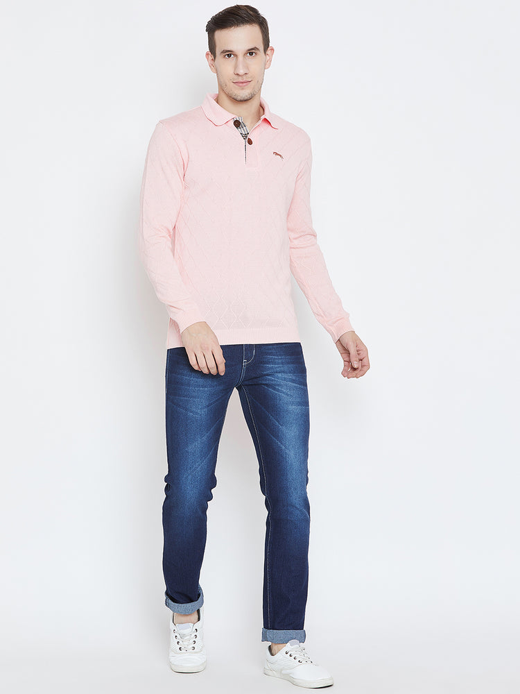 Men Pink Casual Sweaters - JUMP USA