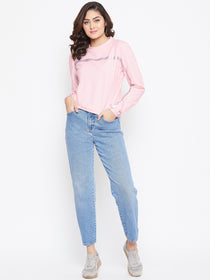 JUMP USA Women Pink Solid Sweatshirt - JUMP USA