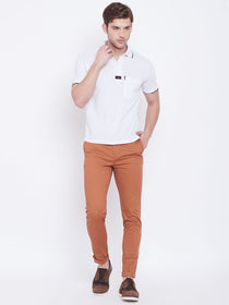 JUMP USA Men Bronze Casual Slim Fit Trousers - JUMP USA