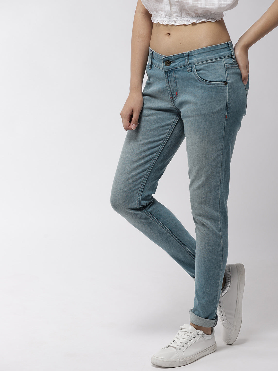 Women Blue Skinny Fit Mid-Rise Clean Look Jeans - JUMP USA