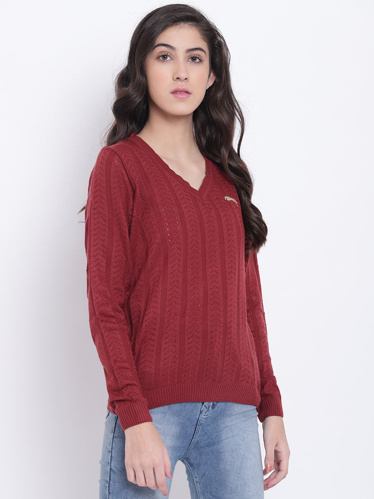 Women Red Casual Sweaters - JUMP USA