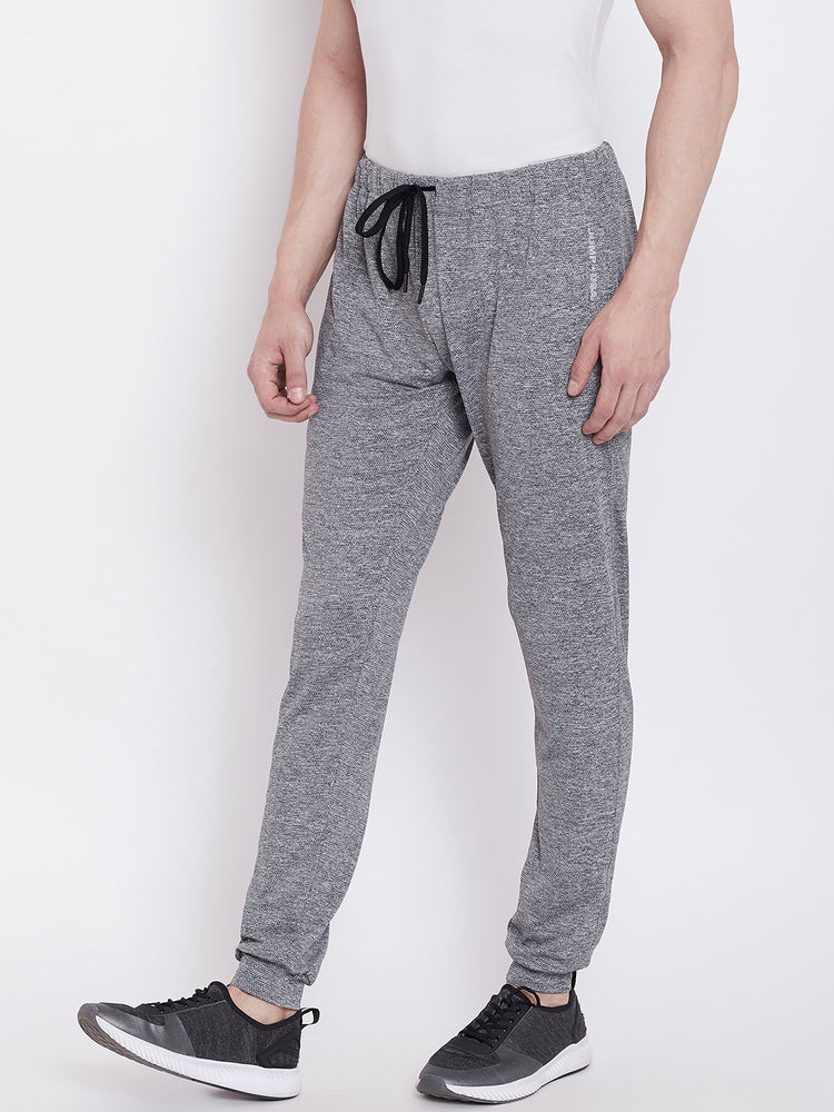 Men Slim Fit Grey Solid Active Wear Joggers - JUMP USA