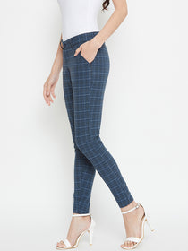 Women Checked Slim fit Casual Trousers - JUMP USA