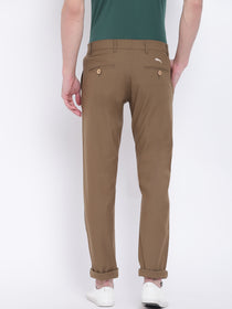 Men Casual Solid Olive Chinos - JUMP USA