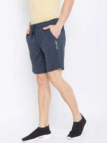 JUMP USA Men Navy Blue Solid Active Wear Shorts - JUMP USA
