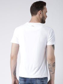 Men White Graphic Round Neck T-shirt - JUMP USA