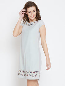JUMP USA Women Grey Embroidered Sheath Dress - JUMP USA