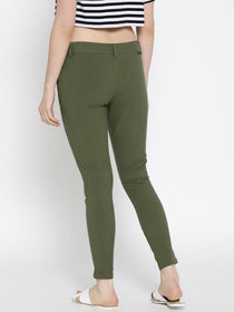 Women Solid Slim Fit Trousers - JUMP USA