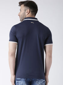 Men Navy Blue and White Polo Tshirt - JUMP USA