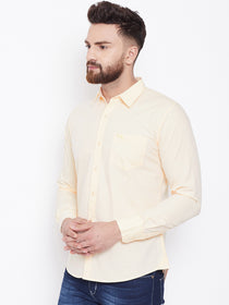 JUMP USA Men Cream Solid Regular Fit Casual Shirts - JUMP USA