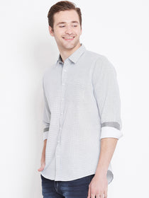 Men White Printed Casual Relaxed Fit Shirts - JUMP USA