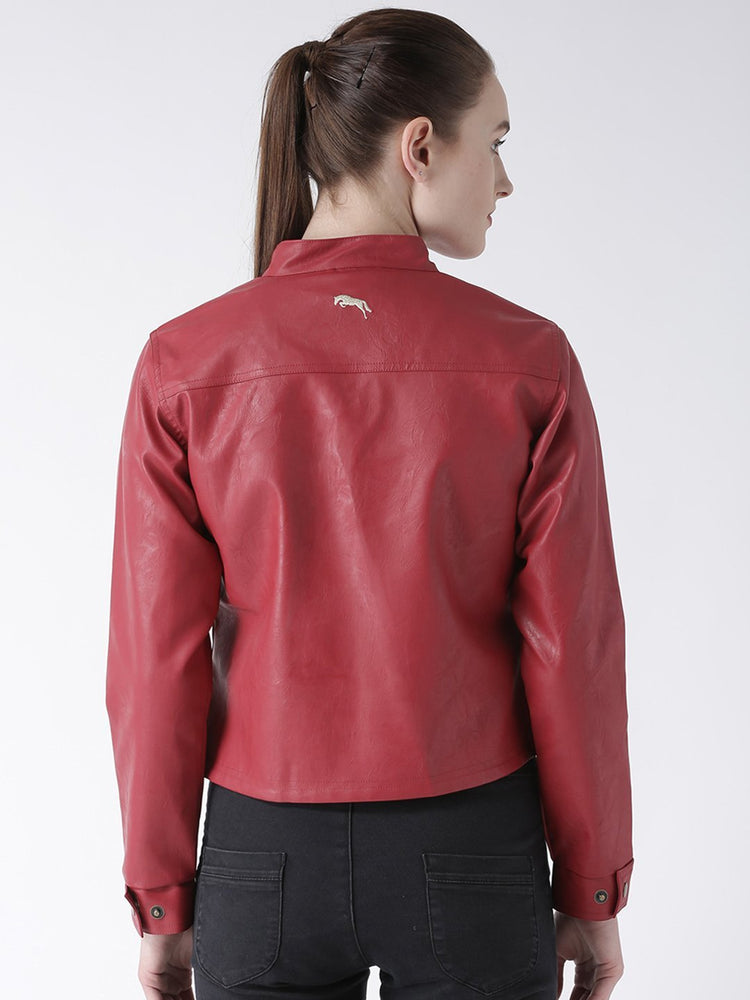 Women Casual Long Sleeve  Red Winter Jacket - JUMP USA (1568777502762)