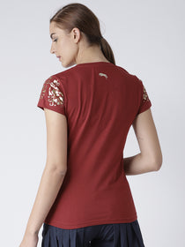 Women Red Casual T-shirt - JUMP USA