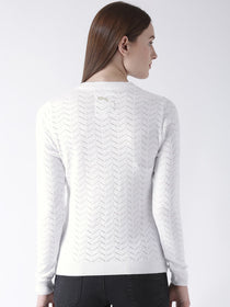 Women Cotton Casual Long Sleeve  White Winter Sweaters - JUMP USA (1568776355882)