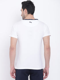 Men Casual Striped White T-shirt - JUMP USA