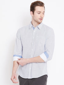 Men White Printed Casual Slim Fit Shirts - JUMP USA