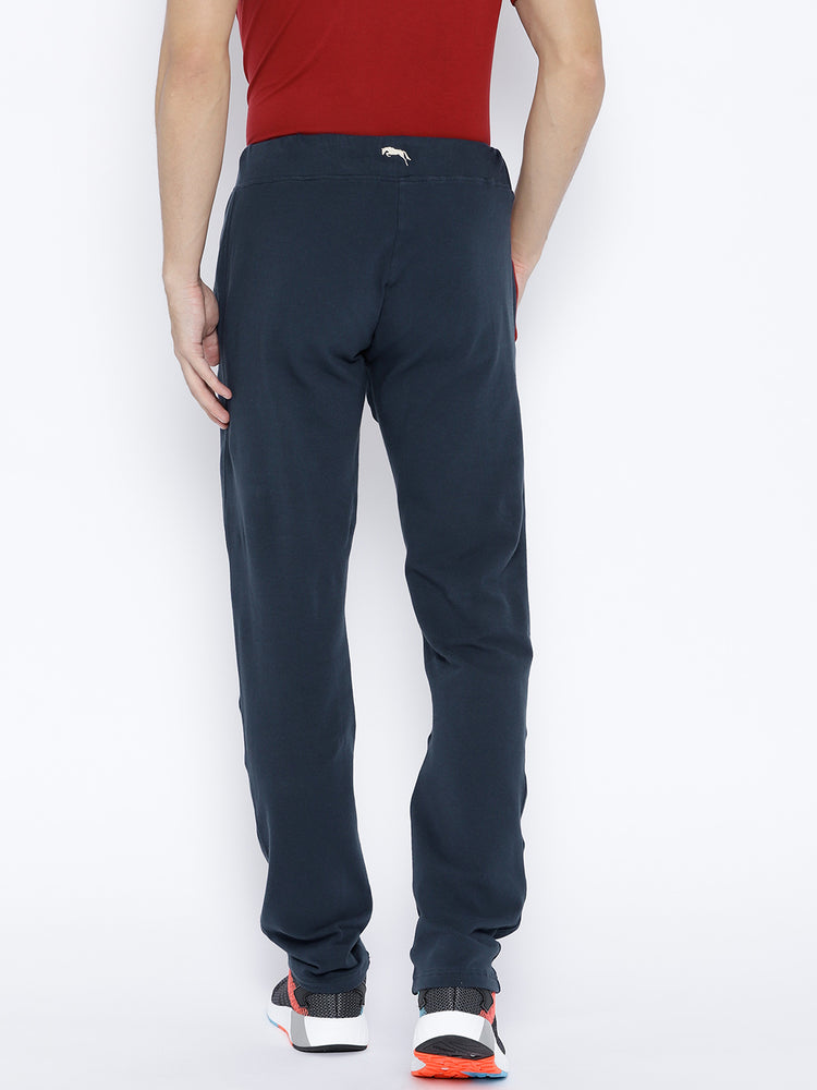 Navy Blue Solid Track Pants - JUMP USA