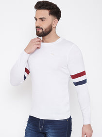 JUMP USA Men White Solid Sweater - JUMP USA