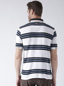 White, Black & Blue Stripped Cotton T-Shirt - JUMP USA (1568788578346)
