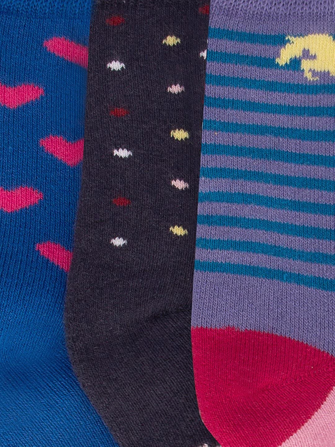 JUMP USA Women's Above Ankle Length Bamboo Cotton Socks - Pack of 3 | Women Casual Socks for Everyday Wear - Sweat Proof, Quick Dry, Padded for Extra Comfort | Color - Blue/Black/Peach