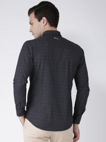 Men Casual Printed Navy Blue Shirts - JUMP USA