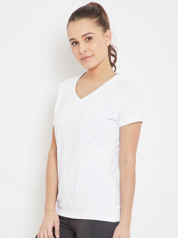 Women White Sports T-shirt - JUMP USA